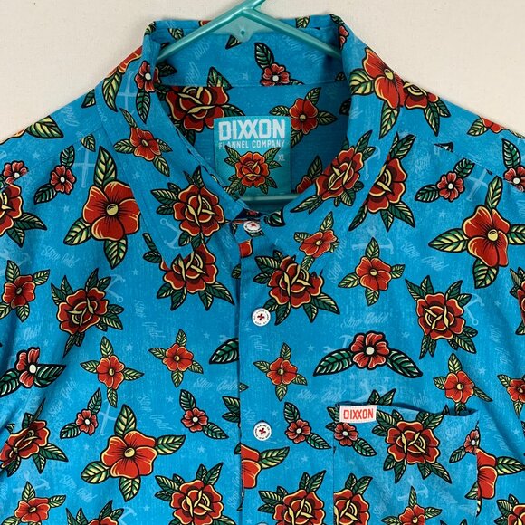 Dixxon Flannel Co Stay Gold Button-up Party Shirt XL Blue Short-Sleeve - Picture 2 of 9